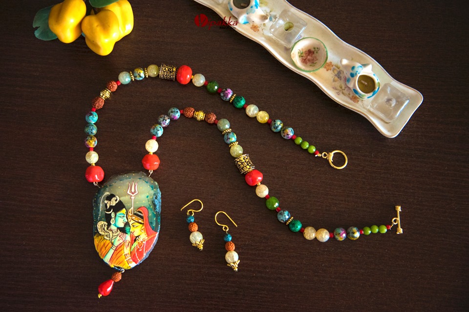 Hand-Painted Stone Necklaces