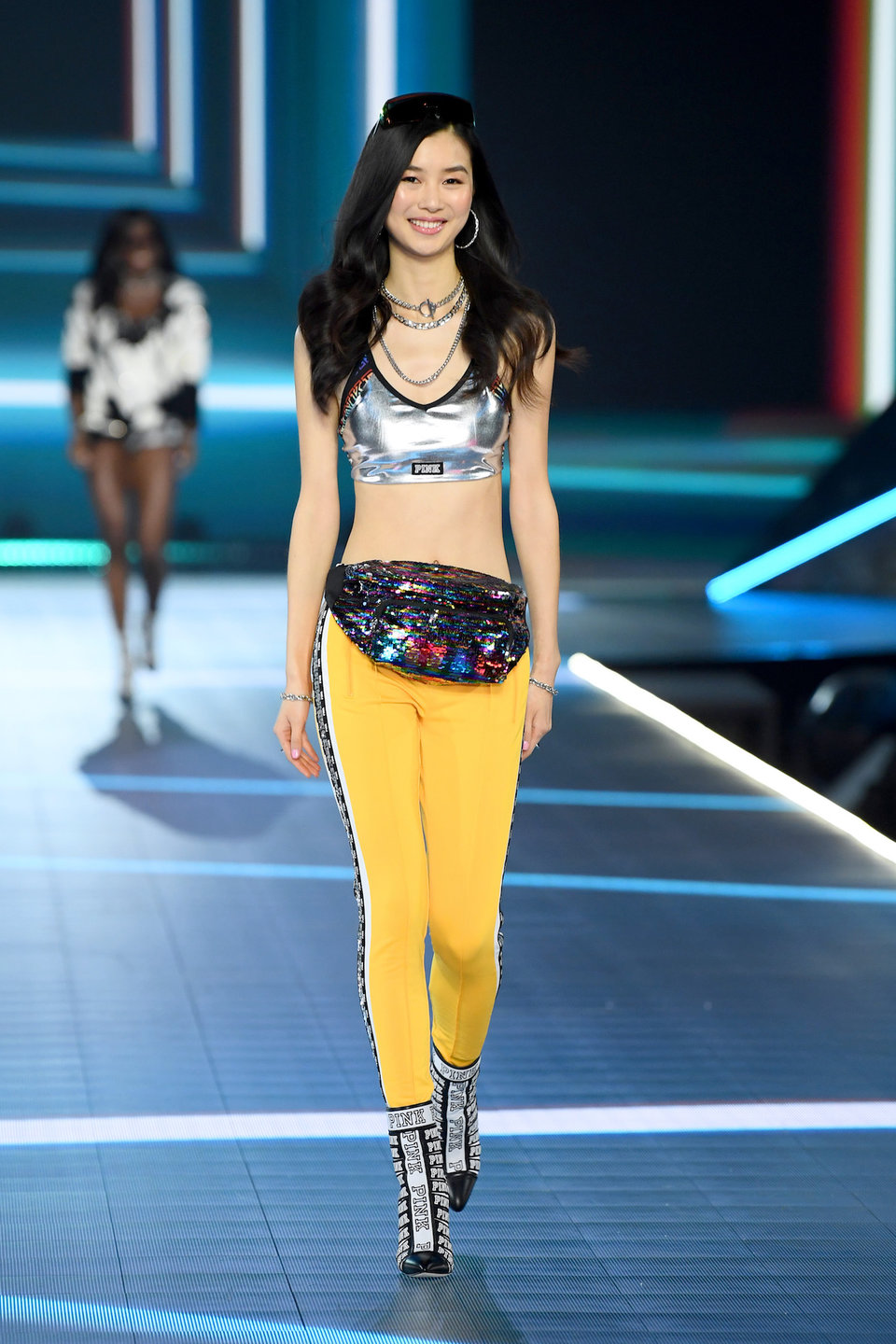 Estelle Chen walks the runway at the 2018 Victoria's Secret Fashion Show.