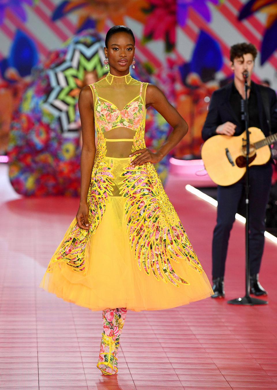 Mayowa Nicholas walks the runway at the 2018 Victoria's Secret Fashion Show.