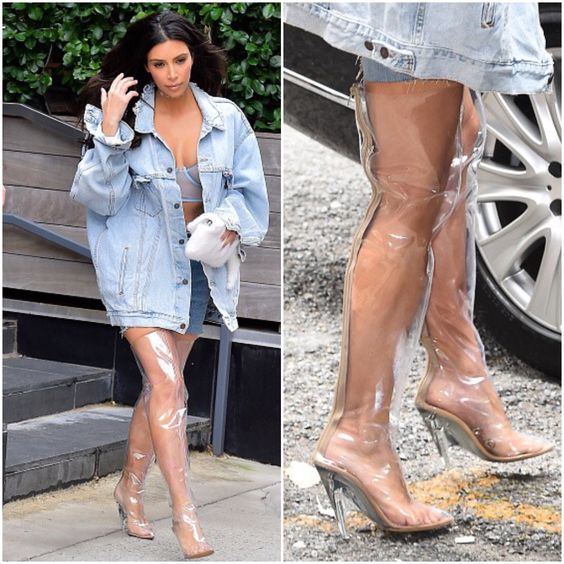 Kim Kardashian transparent boots