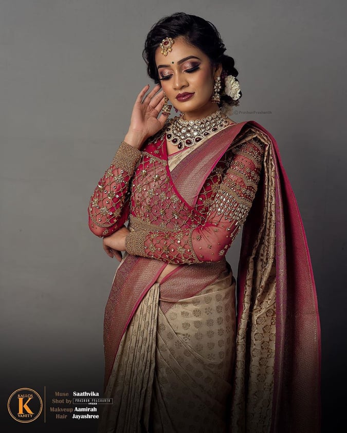 Silk Saree Blouse Designs For Bride
