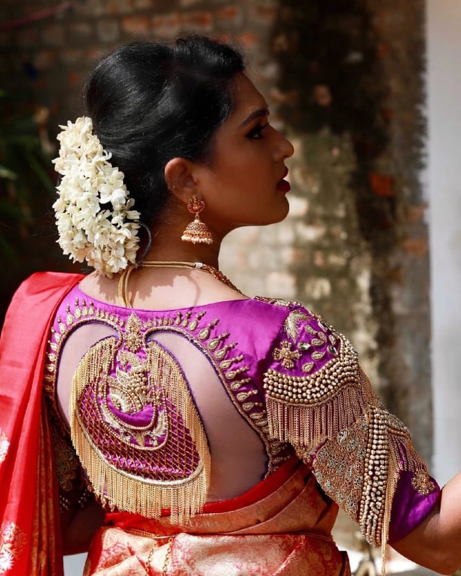 Maggam Work Blouse Designs on Pattu Sarees | Wedding Planning and Ideas |  Wedding Blog