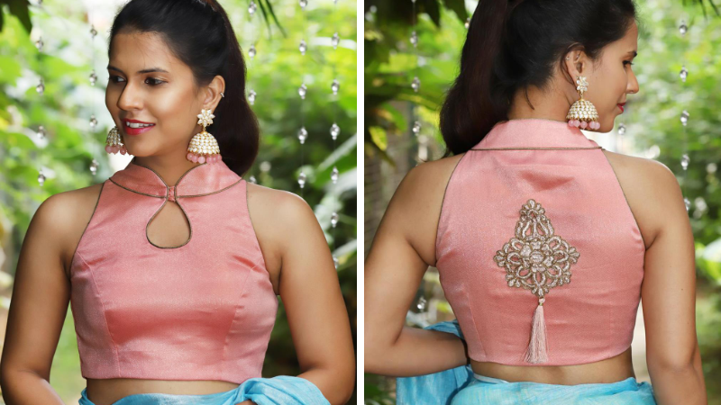 Sleeveless Blouse With Applique On Back