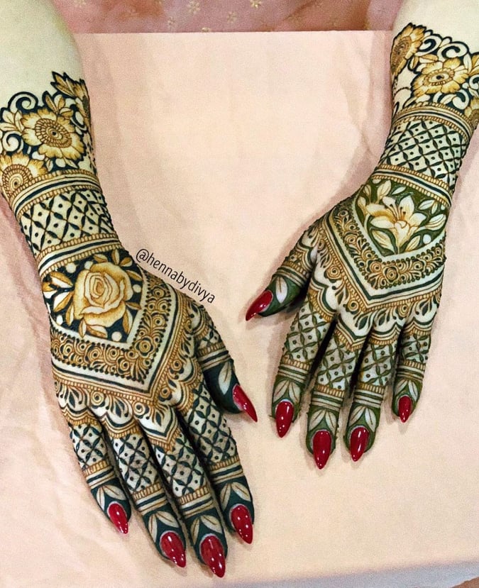 Rose Floral Mehndi Designs for Hands - K4 Fashion