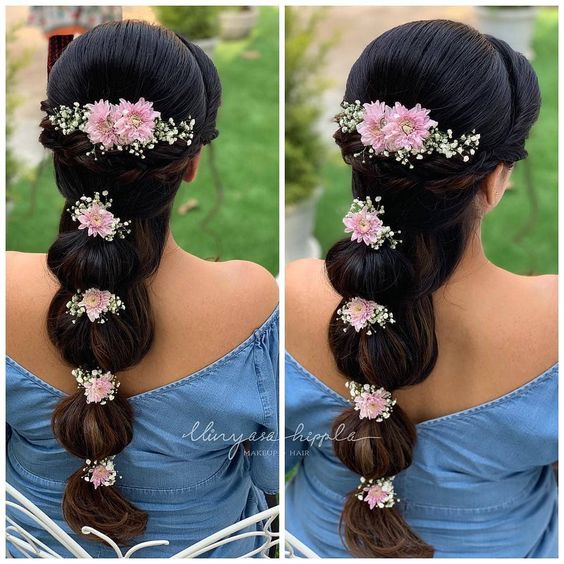 In Awe With These Dual Floral Buns | Flower Fashion India