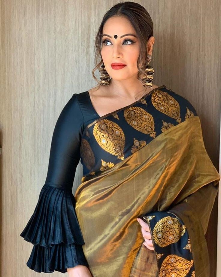 Latest Silk Saree Blouse Designs For South Indian Brides 2020 Tikli