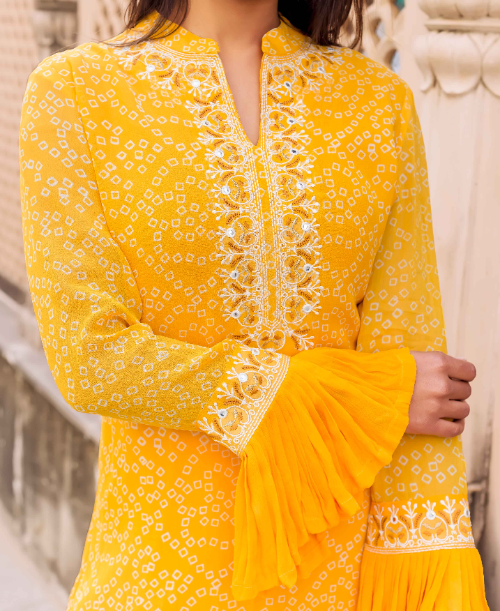 Source Latest Fashion Abaya Dubai Fancy Ruffle Sleeve floral Printing Thick  Crepe Indian Block Print Kaftan Kurti Muslim Women Dress on m.alibaba.com