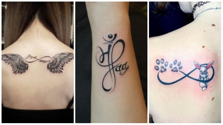Wrist tattoo of a infinity symbol with three birds on