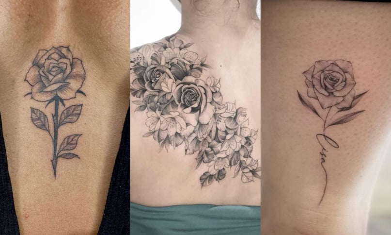Rose tattoo designs for women