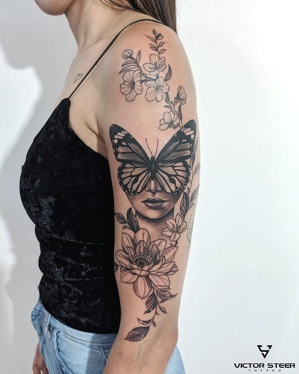 15 Evocative Butterfly Woman Tattoos  Tattoodo