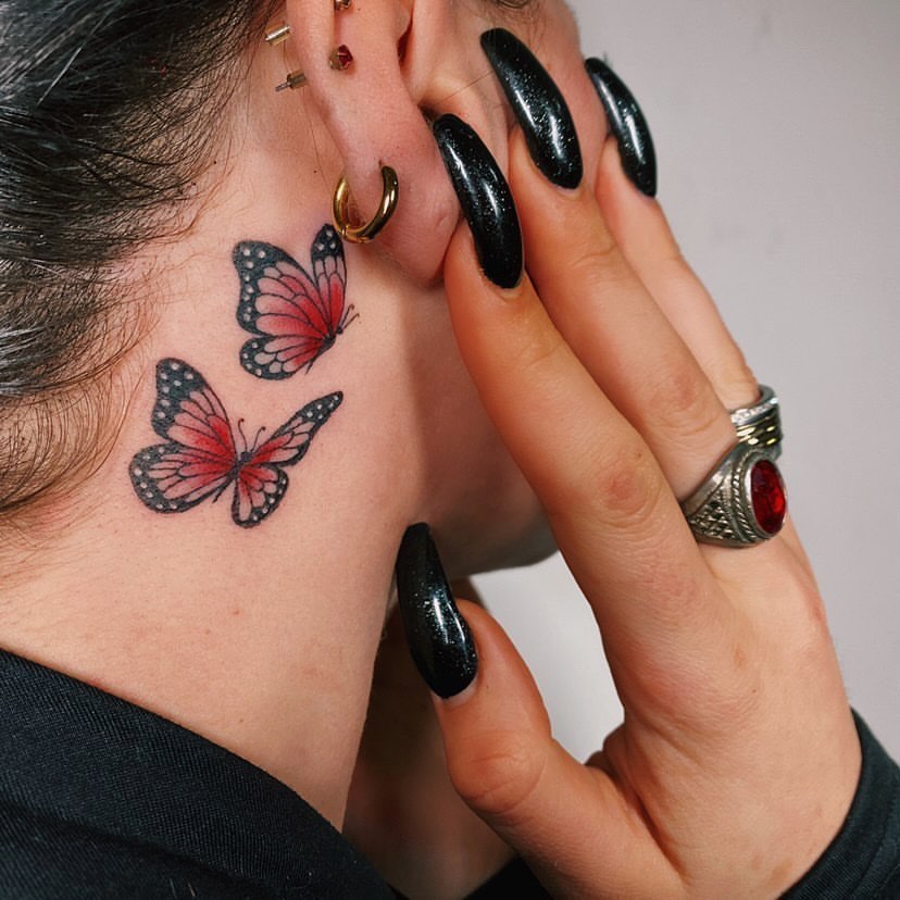 20 Awesome Butterfly Tattoo Behind Ear for Men  Women in 2023
