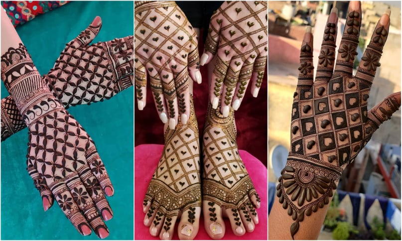 Simple Back Hand Mehndi Design on girl hand Stock Photo | Adobe Stock