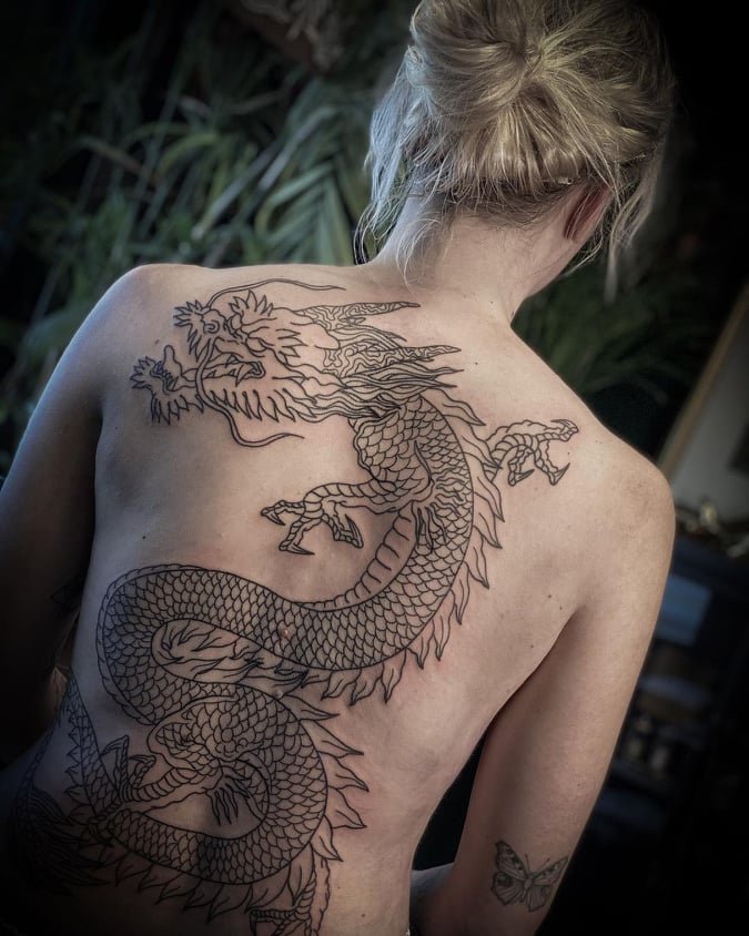 full back dragon tattoo women｜TikTok Search