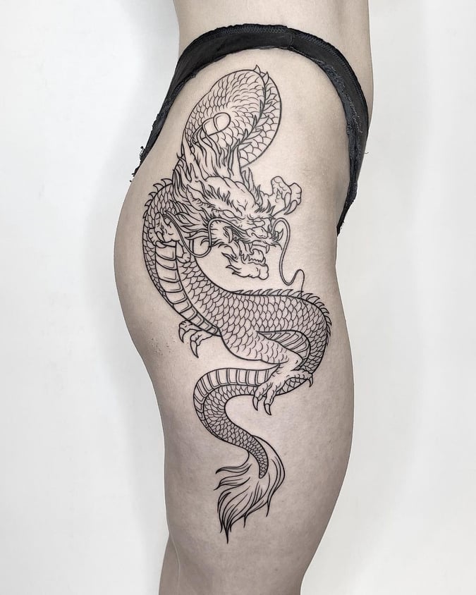 dragontattoo in Fineline Tattoos  Search in 13M Tattoos Now  Tattoodo