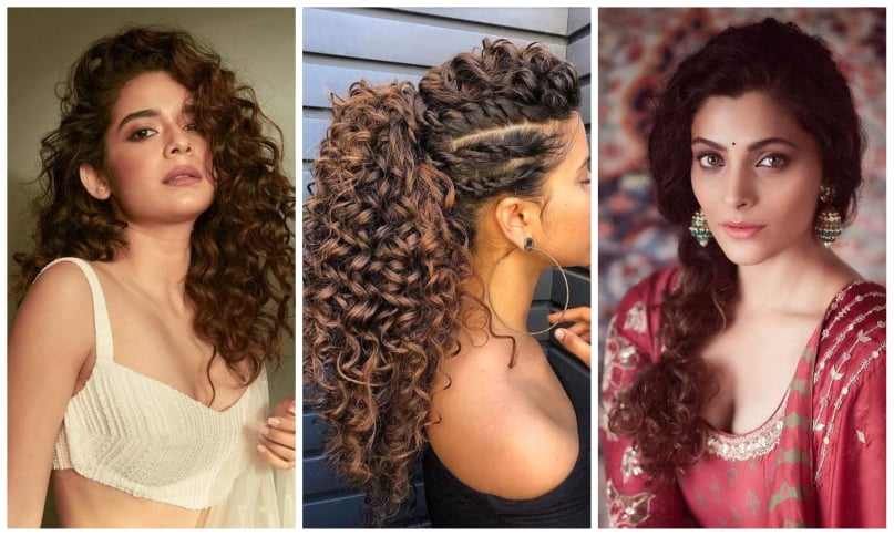 12 Hairstyles for Curly Hair by an Indian Beauty Guru - YouTube