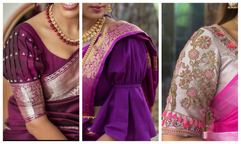 Latest Silk Saree Blouse Designs for South Indian Brides 2023 - Tikli