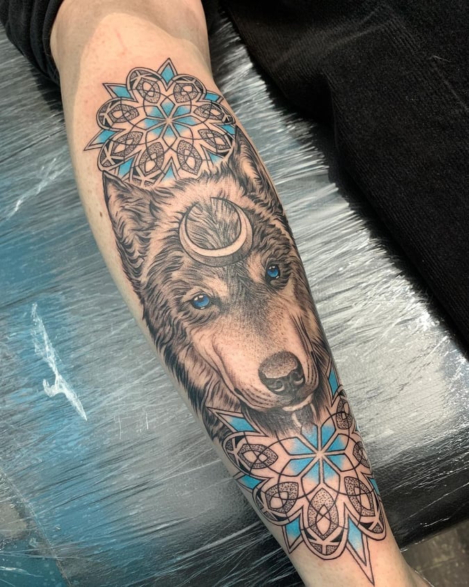 Wolf mandala tattoo done by me Jessica Scott at Ivy Tattoo Studio in  Victoria BC IG mctattedjess ivytattoostudio  rtattoo