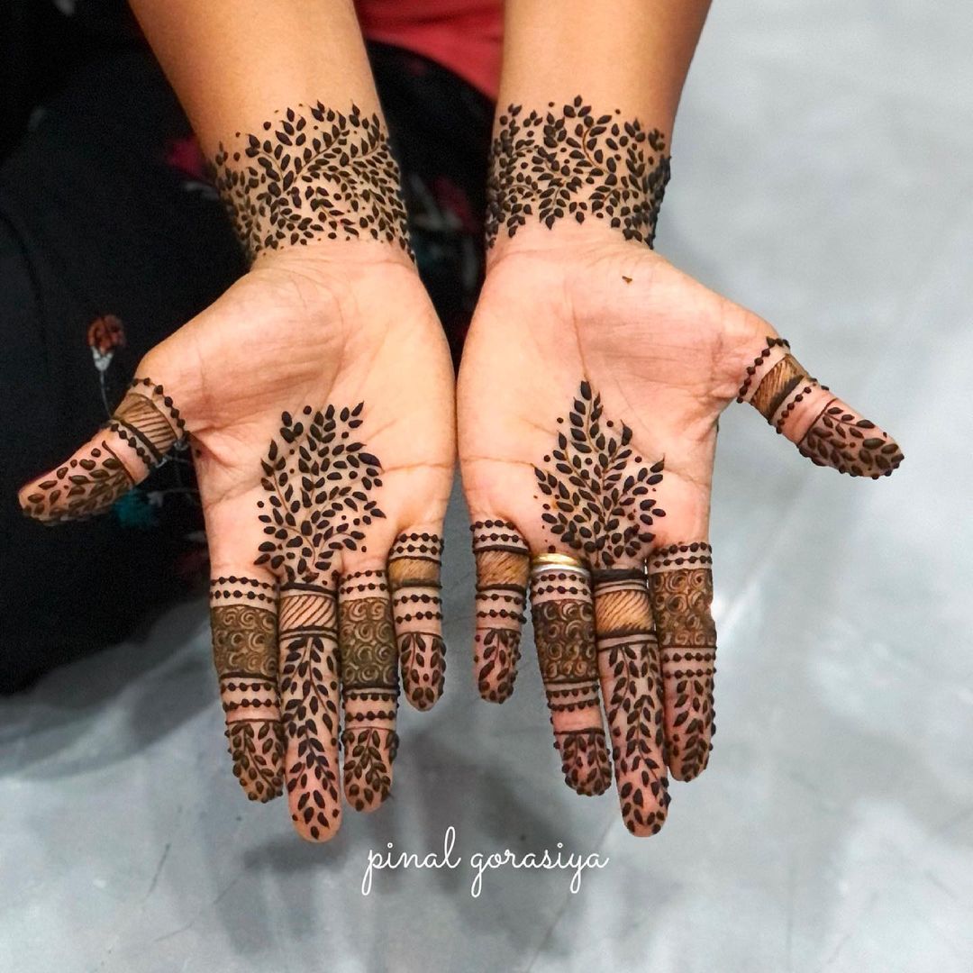 Mehndi: artistic designs applied to the hands and feet using a dye paste  made from the leaves of the henna plant. This photo of Saumya's… | Instagram