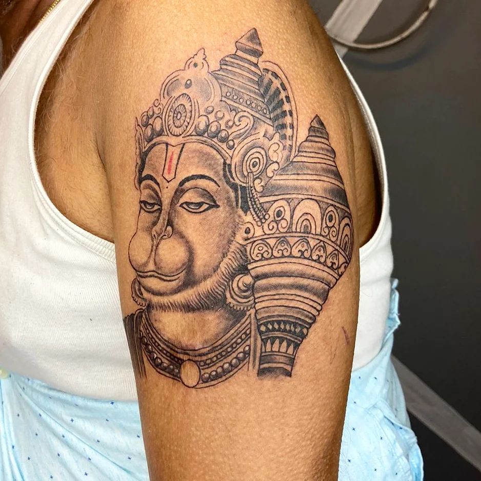 Share 77+ hanuman chest tattoo