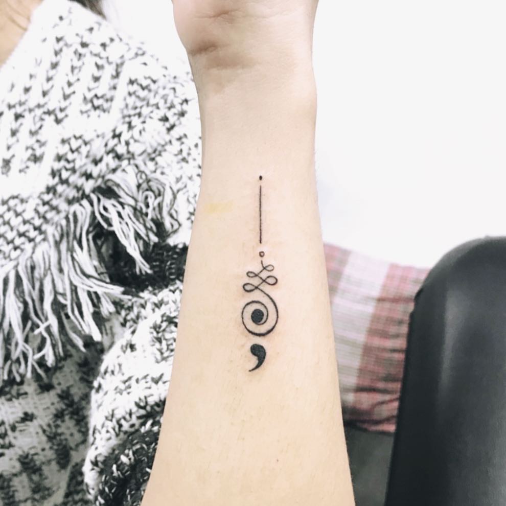 27+ Semicolon Tattoo Ideas that are Powerful and Impactful - Tikli