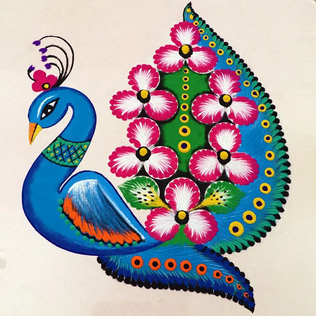 Peacock Rangoli 