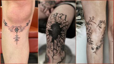 Black Knee tattoo men at theYoucom
