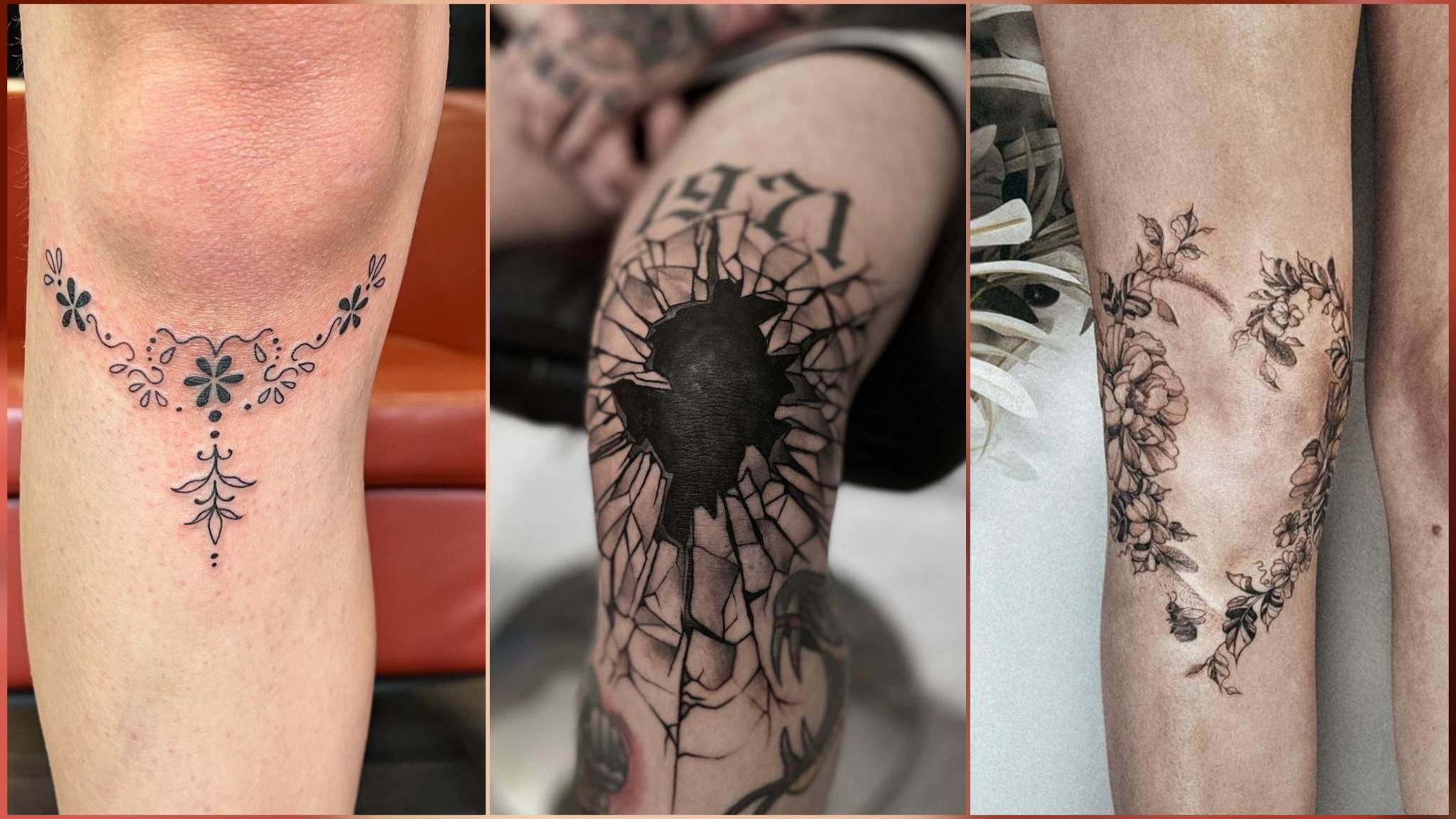Pretty knee tattoos for ladies