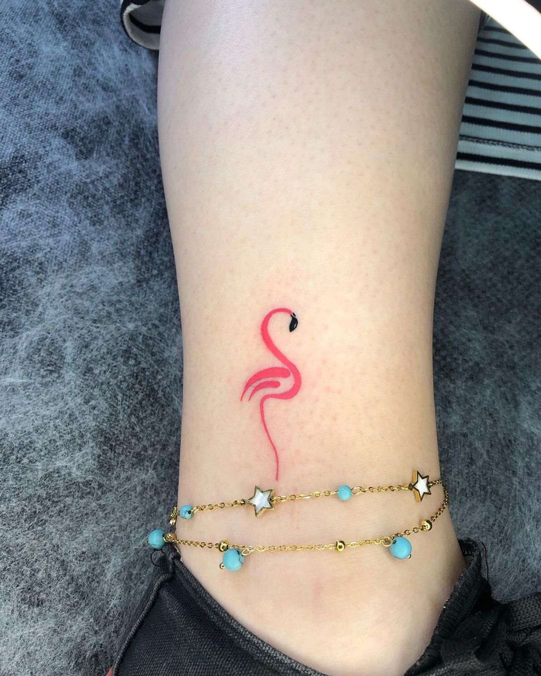 Tattoo uploaded by Samuel Frood • New Geometric Flamingo Tattoo, First  Tattoo! #flamingo #geometry #geometric #dotwork #shading #dotwork #animal  #shapes #minimalist • Tattoodo