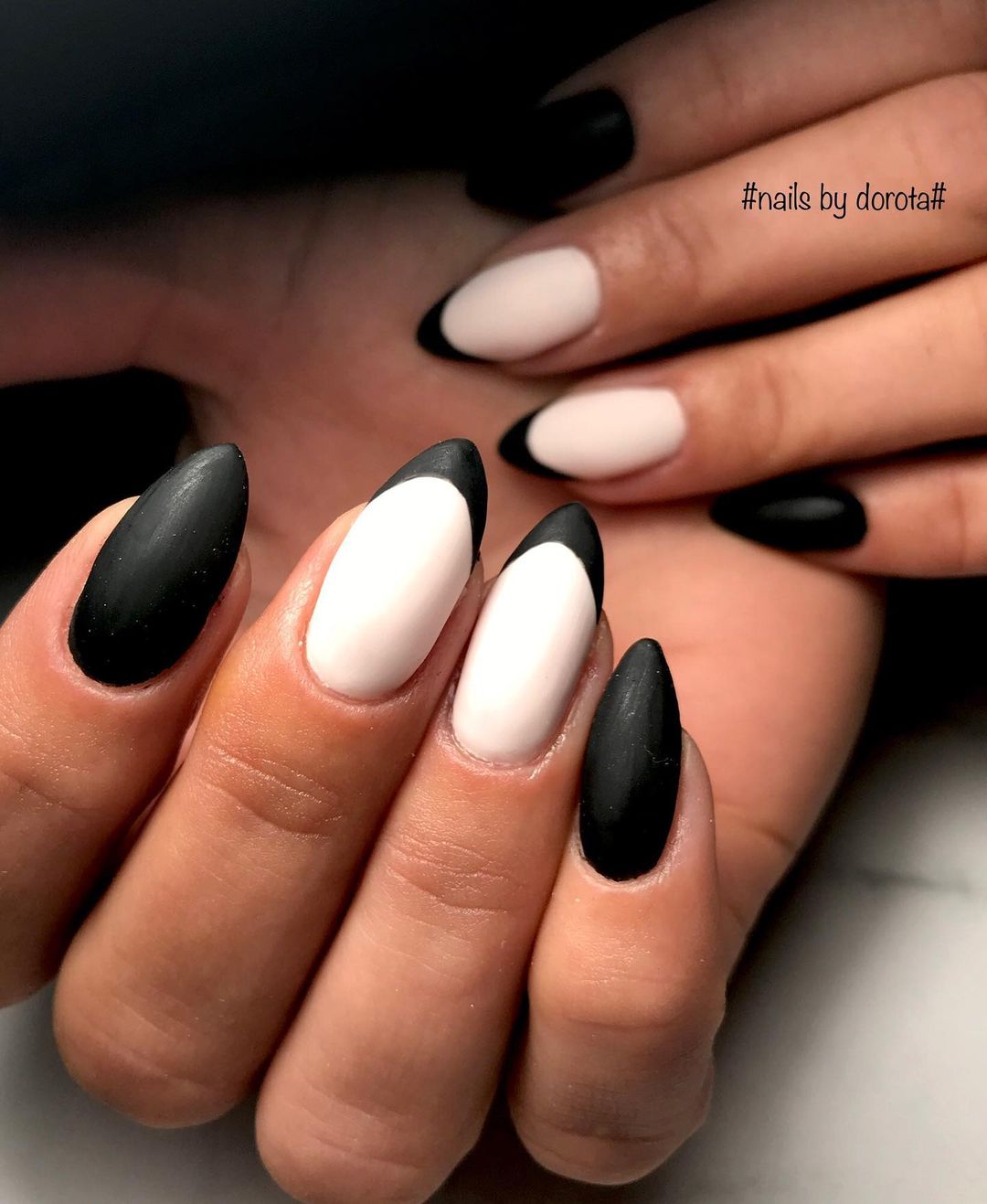 matte black nails 