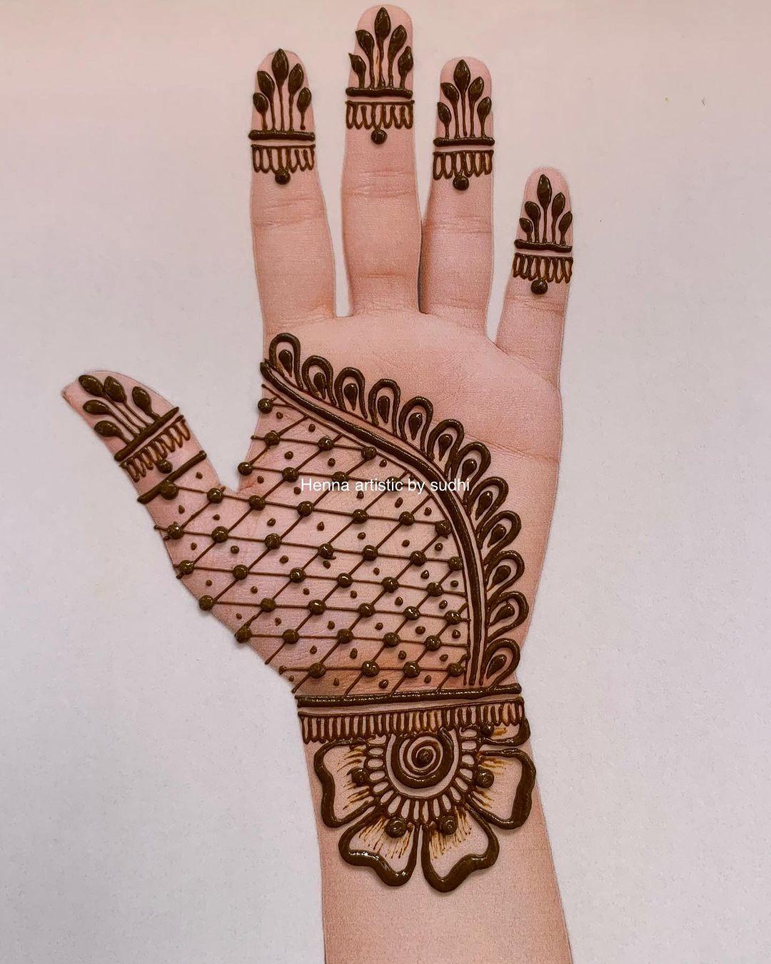 Simple Mehndi Designs for Front Hand 