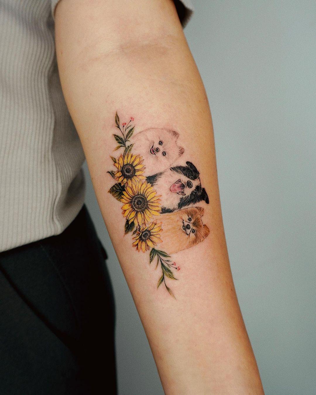 Cute Sunflower Tattoo