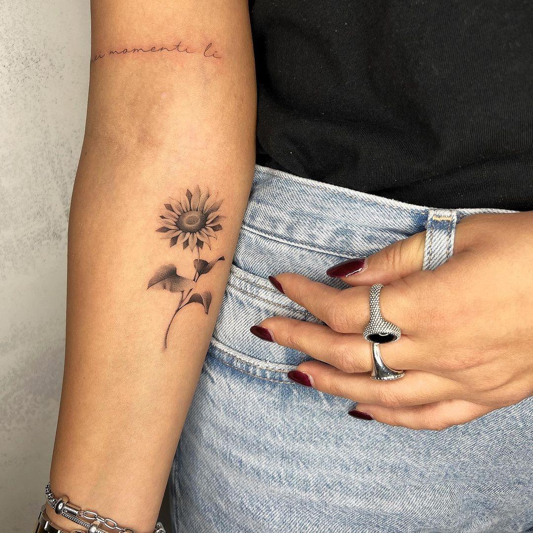 small sunflower tattoo 